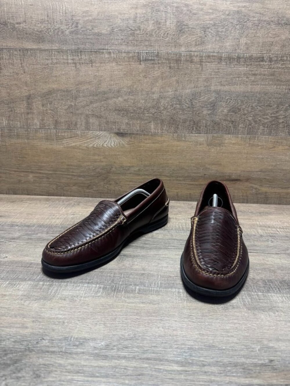 Sperry Top-Sider Brown Leather Woven Loafers Men's Size 12